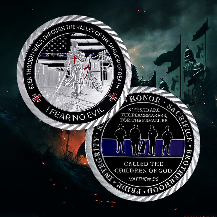 Police Justice Warrior Blue Lives Matter Challenge Coin