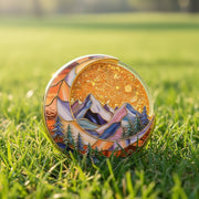 Personalized NA Glittering Mesmerizing Mountain & Moon Flow Sand Sobriety Recovery Coin