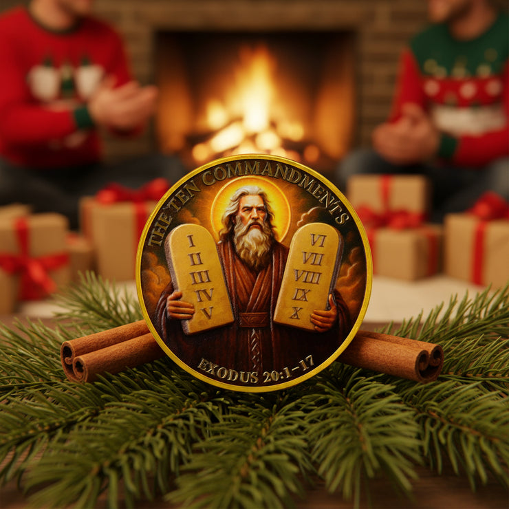 Ten Commandments Prayer  Challenge Coin