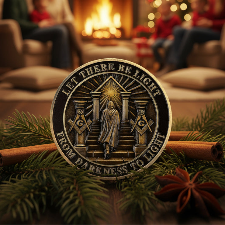 Masonic Darkness to Light Challenge Coin