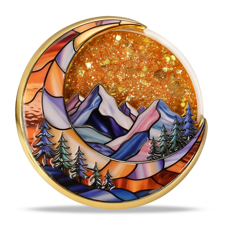 ✨✨Personalized Glittering Mesmerizing Mountain & Moon Flow Sand Sobriety Coin