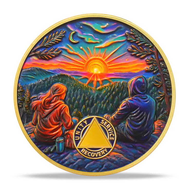 Personalized Step by Step Forest Sobriety Coin