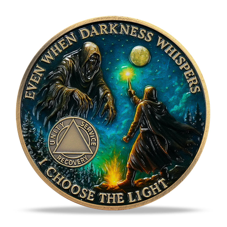 Personalized Darkness Whisper Recovery Sobriety Coin