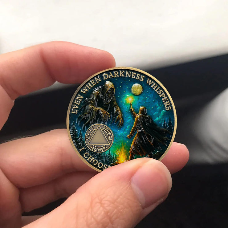 Personalized Darkness Whisper Recovery Sobriety Coin