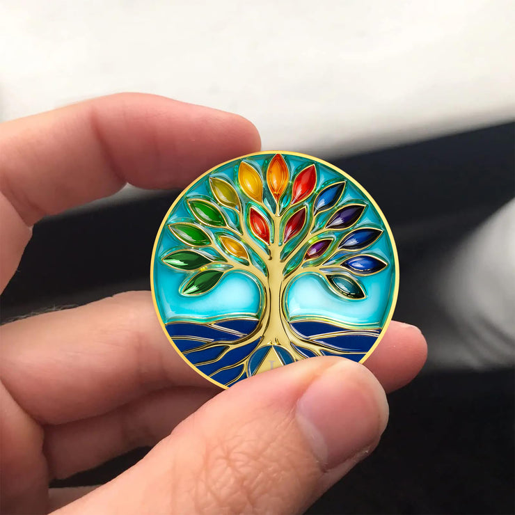 Personalized Glass The Tree of Life Sobriety Coin