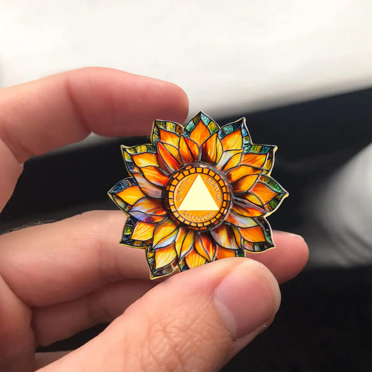Personalized Sunflower Sobriety Coin