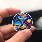 Sobriety Coin One Day at A Time Recovery Medallion with 12-Step Design