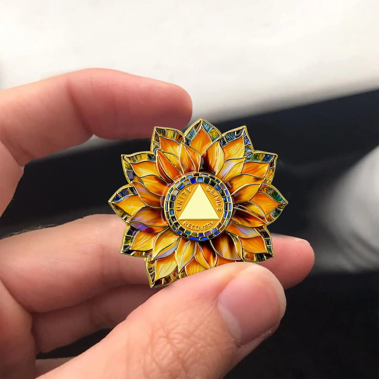 Personalized Sunflower Sobriety Coin