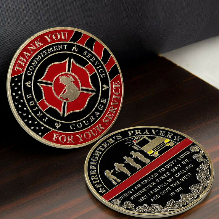 Fire Department Firefighter Brother Challenge Coin Thank You Appreciation Coin