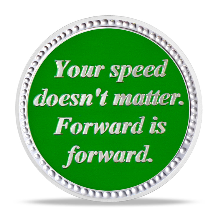 Personalized Slow and Steady Sobriety Coin