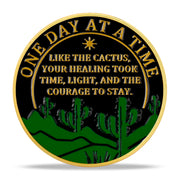 Cactus Flower Sobriety Coin
