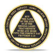 Personalized Hollowed-Out Iridescent Glass Rainbow Sobriety Coin