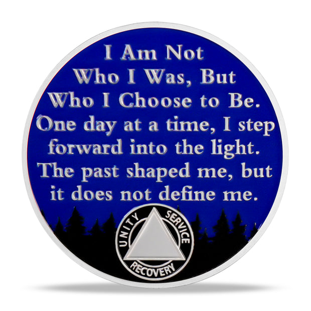 Personalized Rooted in Strength Sobriety Coin – Bear & Aurora Design