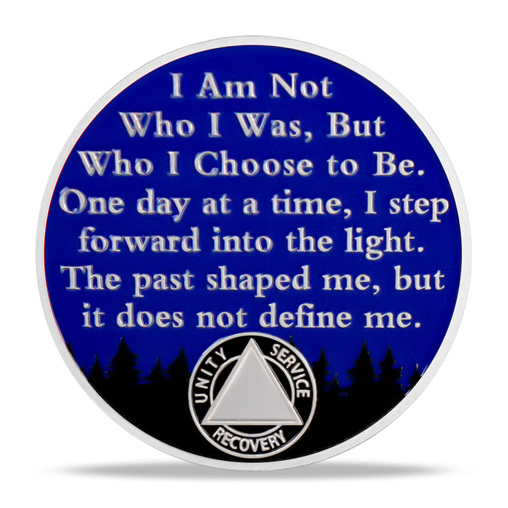 Personalized Rooted in Strength Sobriety Coin – Bear & Aurora Design