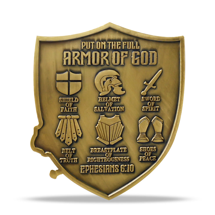 Knight Christian Faith ShieldArmor of God Challenge Coin with Ephesians 6:11