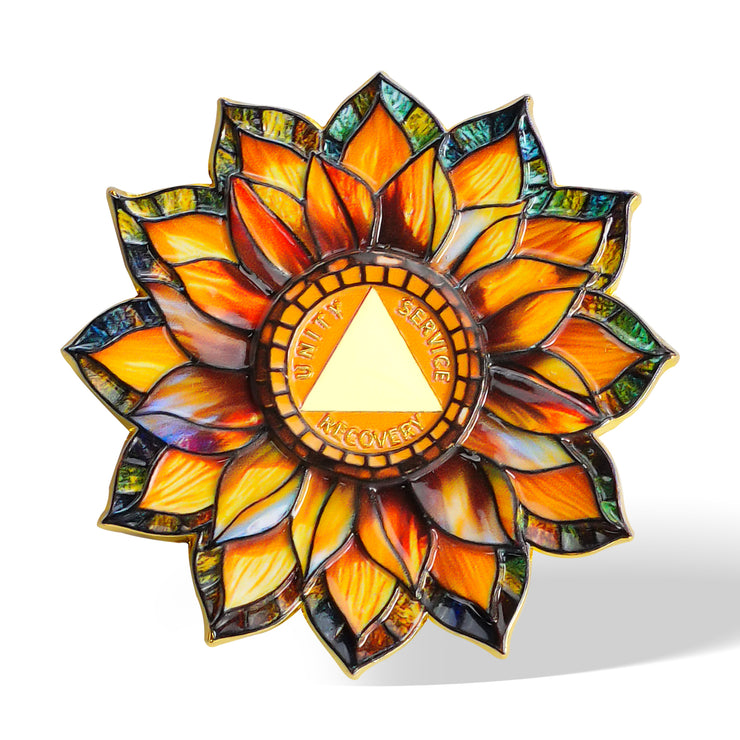 Personalized Sunflower Sobriety Coin