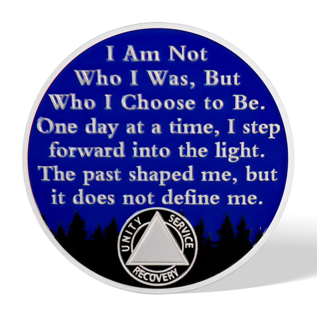 Personalized Rooted in Strength Sobriety Coin – Bear & Aurora Design