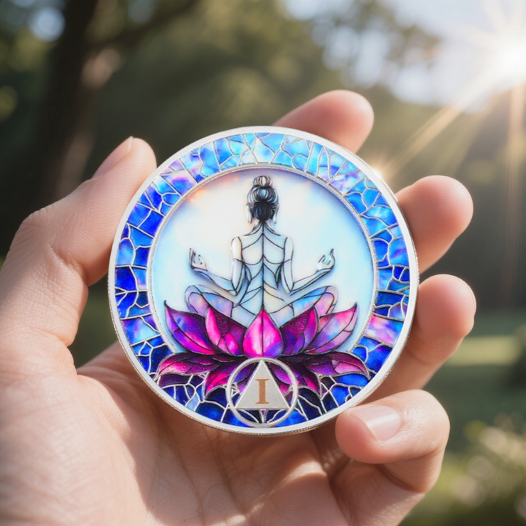 Personalized Rebirth & Peace Meditation on The Lotus Sobriety Coin
