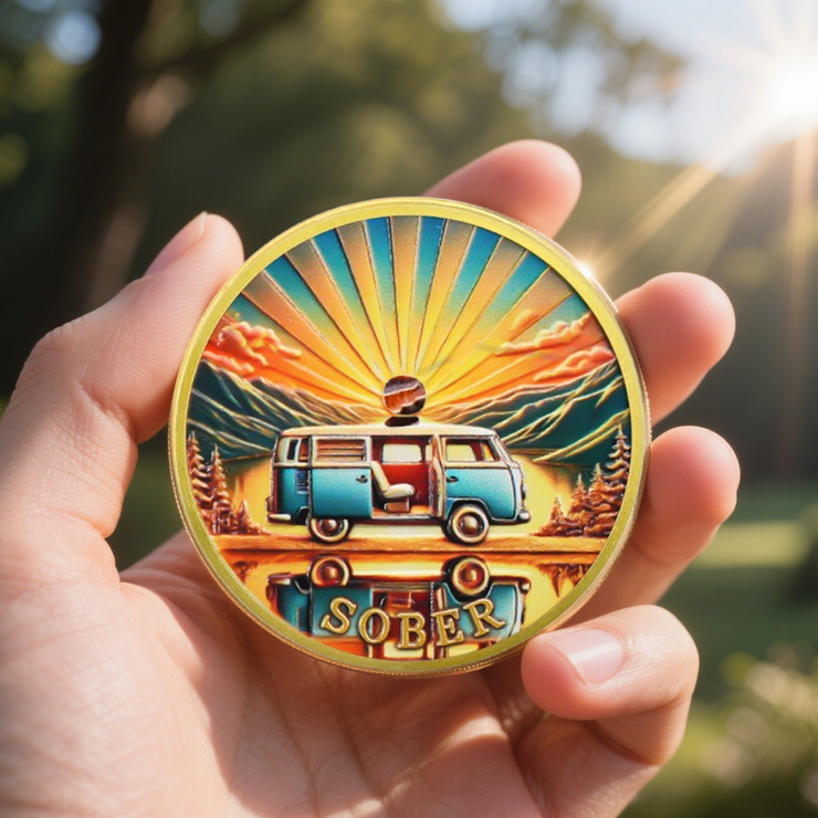 Personalized Rolling Toward Recovery Sobriety Coin