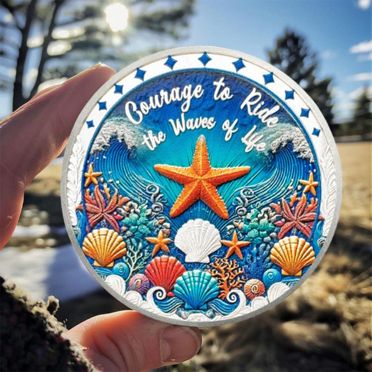 Unique Addiction Recovery Ocean Shells Sobriety Coin