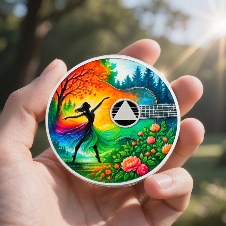 Personalized Stunning Dance Scene Sobriety Coin