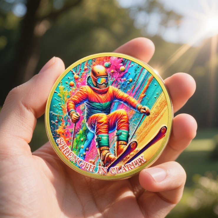 Breaking Limits Skiing Sport Sobriety Coin