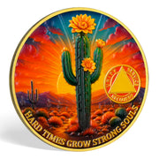 Cactus Flower Sobriety Coin