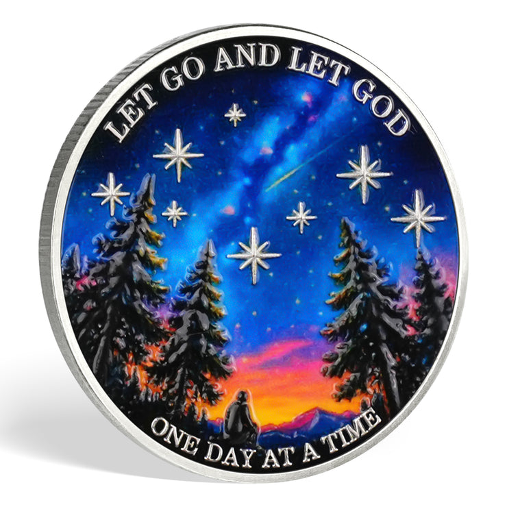 Gazing at Shooting Stars Sobriety Coin