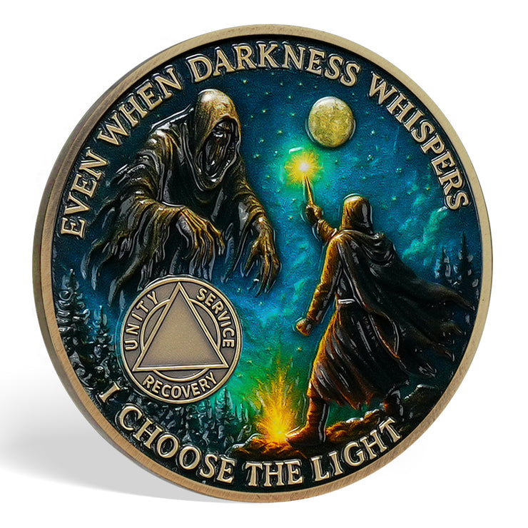 Personalized Darkness Whisper Recovery Sobriety Coin