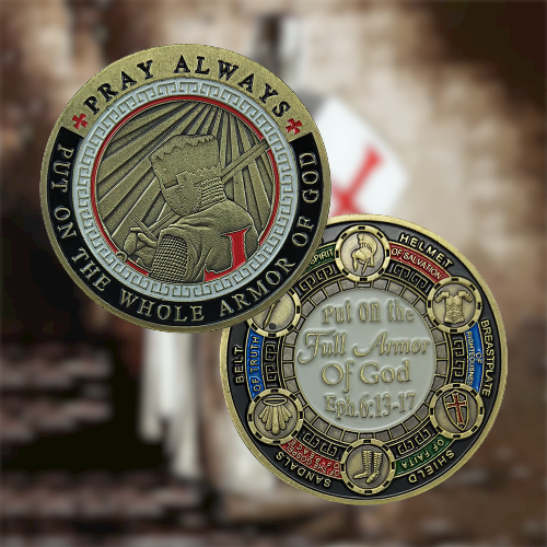 Knights Templar Armor Of God Challenge Coin Gifts for Christian🎁