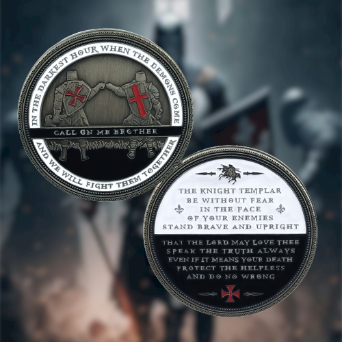 Knights Templar Armor Of God Challenge Coin Gifts for Christian🎁