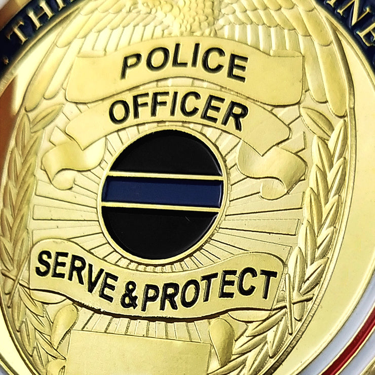 5 Pcs Thin Blue Line Police Challenge Coin Gift Set