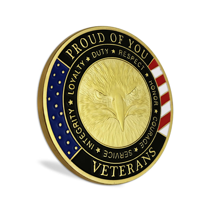 5 Pcs Thank You Veterans Military Challenge Coin Gift Set