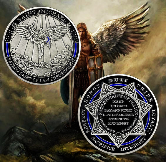Winged Angel Police Badge Challenge Coin