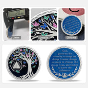 Butterfly Tree 1 Year Recovery Sobriety Coin 3D Sliver AA Medallion Chip
