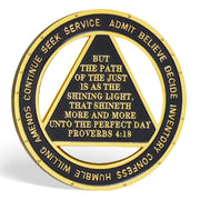 Personalized Hollowed-Out Iridescent Glass Rainbow Sobriety Coin