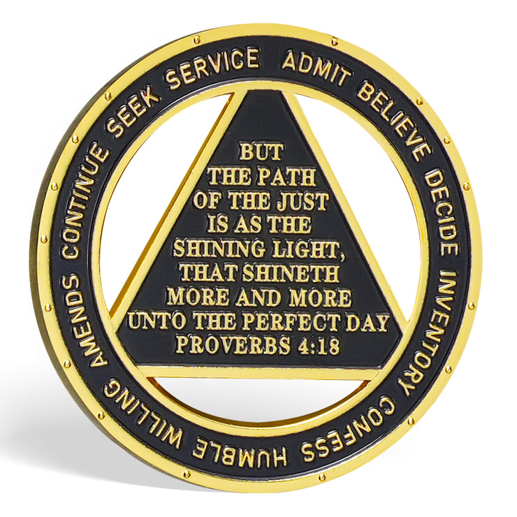 Personalized Hollowed-Out Iridescent Glass Rainbow Sobriety Coin