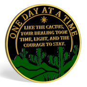 Cactus Flower Sobriety Coin