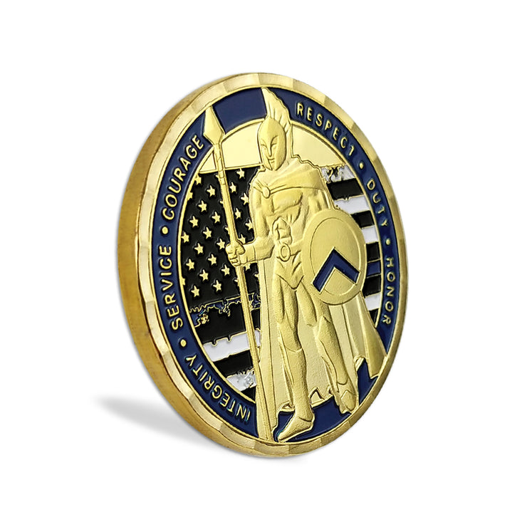 5 Pcs Thin Blue Line Police Challenge Coin Gift Set