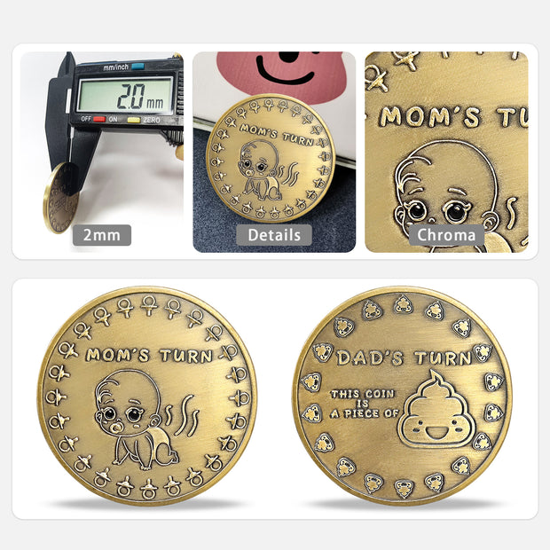 New Parents Decision Coin Mom's Turn Vs Dad's Turn Flip Coin