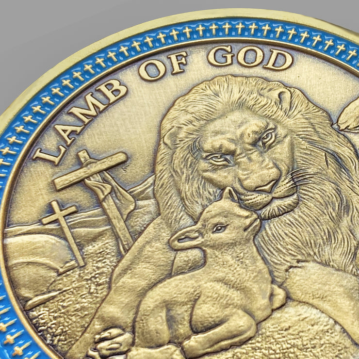 Lamb Of God Lion And Lamb Challenge Coin Religious Gift Coin