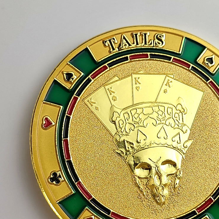 Win or Lose Poker Skull Challenge Coin