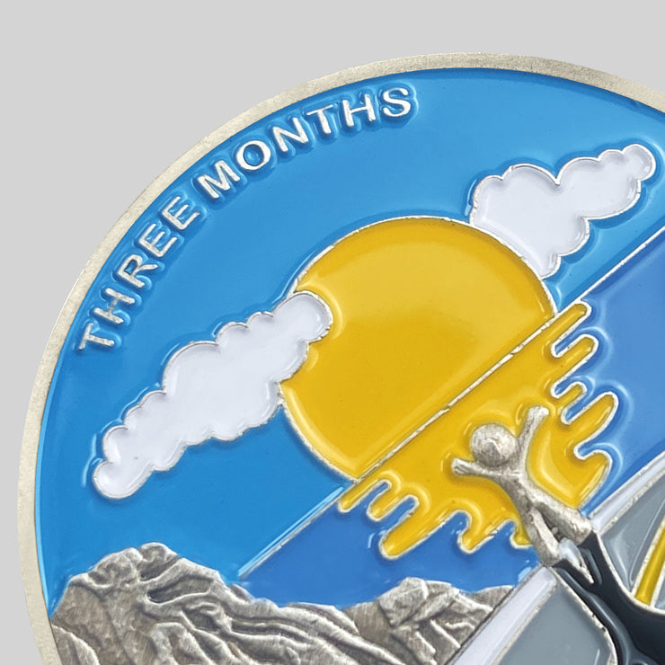 1 Month 1 Year Mountains and Highways Commemorative Gift Sobriety Coin