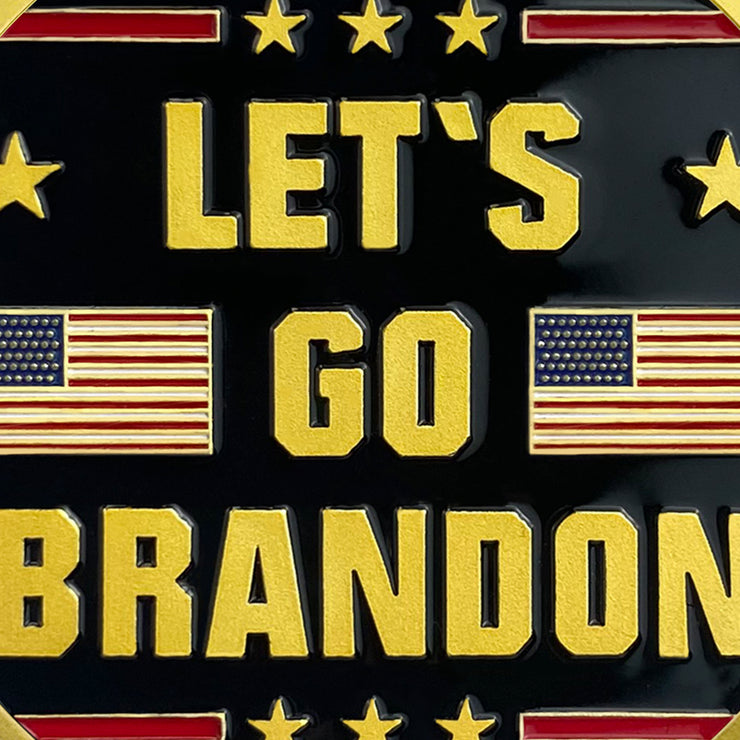 Trump 2024 Let's Go Brandon Challenge Coin 3D Gold Finish Collectible Gift Coin