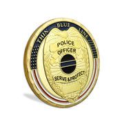 5 Pcs Thin Blue Line Police Challenge Coin Gift Set