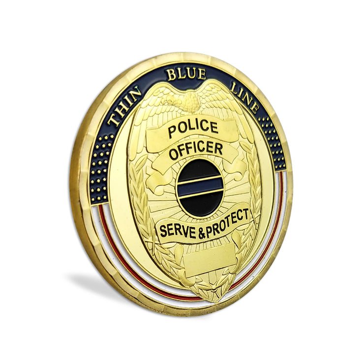 5 Pcs Thin Blue Line Police Challenge Coin Gift Set
