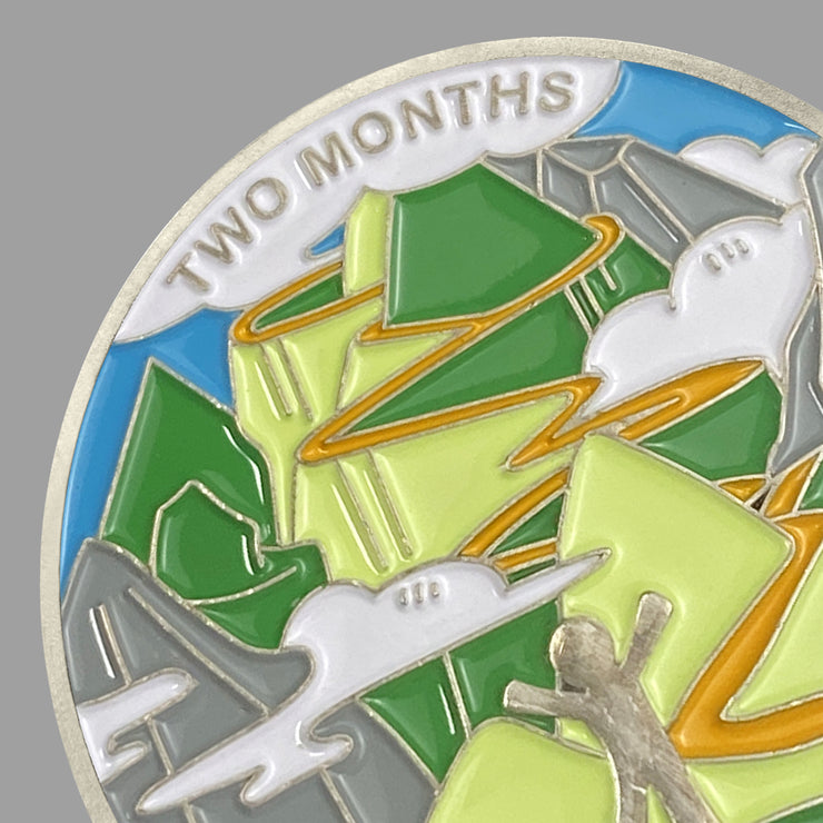 1 Month 1 Year Mountains and Highways Commemorative Gift Sobriety Coin