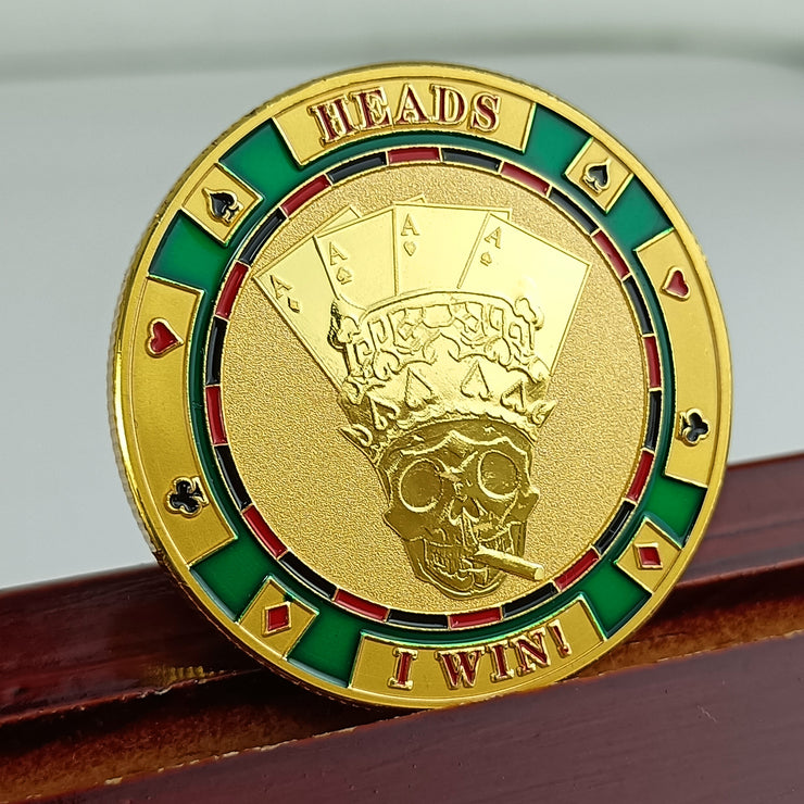 Win or Lose Poker Skull Challenge Coin