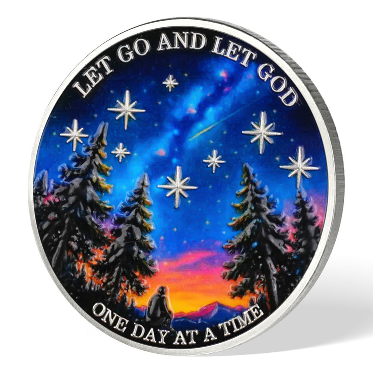 Gazing at Shooting Stars Sobriety Coin
