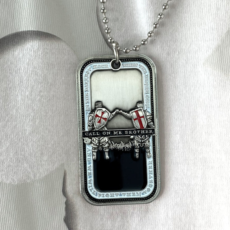 Knights Templar Call On Me Brother Dog Tag Pendant Military Necklace